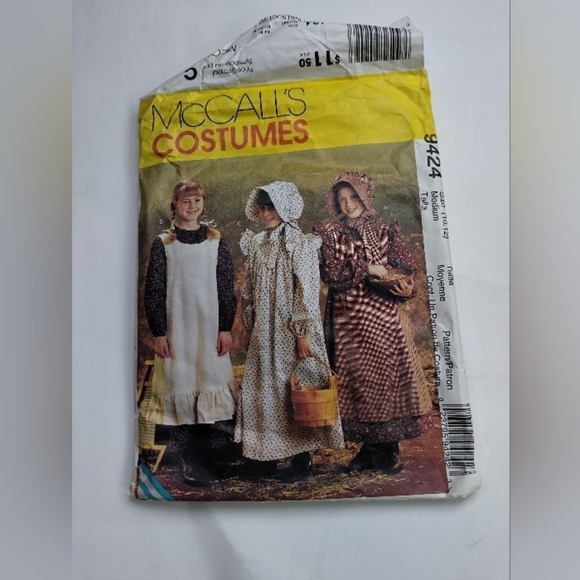 McCall's Sewing Pattern 9424 Girls Pioneer Dress Prairie Dress Costume 10-12 - Picture 1 of 2